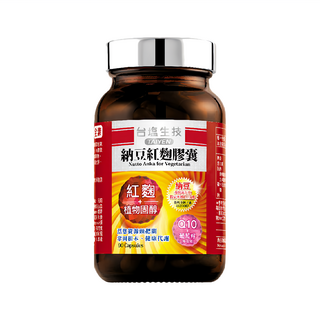 TAIYEN 台塩生技 納豆紅麴膠囊, 添加植物固醇, 搭配輔酵素Q10, 90顆, 545mg, 1罐
