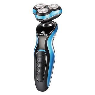 拍平方 houder_4D電動刮鬍刀 4D浮動三刀頭設計 全身水洗 舒適握感 多功能理容, BH037-2, 藍色, 1入