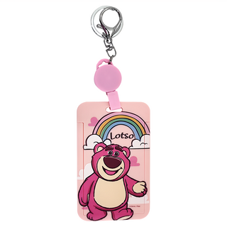 TOY STORY 玩具總動員 伸縮滑蓋證件套 熊抱彩虹粉 11 x 7cm, 1個