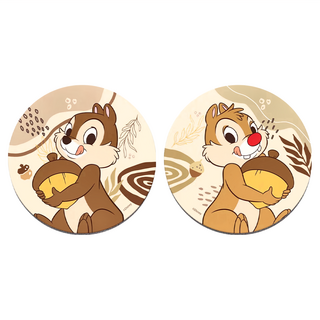 收納王妃 迪士尼 奇奇蒂蒂 軟式珪藻土杯墊 2個, 1組