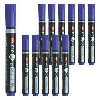 LIBERTY 利百代 910B 環保嘜克筆, 單支入, 1.5mm斜方尖, 藍色, 12支