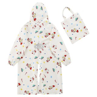 愛北鼻 親子同款加厚防水雨衣，可愛卡通圖案，多尺寸選擇，輕巧易攜帶, 4XL, 白底奧特曼