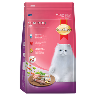 SmartHeart 慧心 成貓用 貓糧 添加三倍DHA, 海鮮, 1.2kg, 1袋