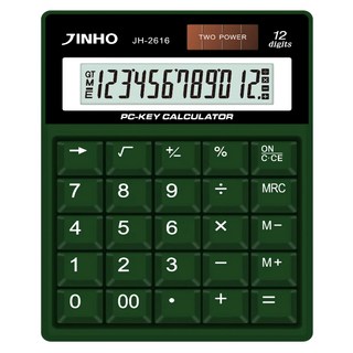 JINHO 京禾 12位元 雙電源復古按鍵系列計算機 JH-2616-N, 1台, 軍綠色