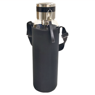 304不鏽鋼手提玻璃水瓶, 2L, 1個, 黑色