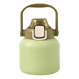 彈蓋手提真空保溫瓶 800ml 304不鏽鋼內膽 PP杯蓋 PP吸管 雙飲設計, 顏色隨機, 1個