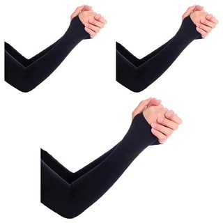 Amiss 機能感 台灣製防曬涼感袖套 UPF50+, 黑色, 3雙