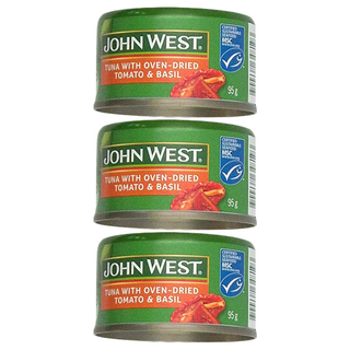 JOHN WEST 烤箱乾燥番茄羅勒鮪魚, 95g, 3罐