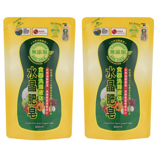 南僑水晶 水晶肥皂食器洗滌液体 補充包, 800ml, 2包