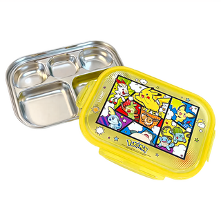 PoKeMoN 寶可夢 5格餐盤餐袋組, 23 x 30cm, 皮卡丘, 1組