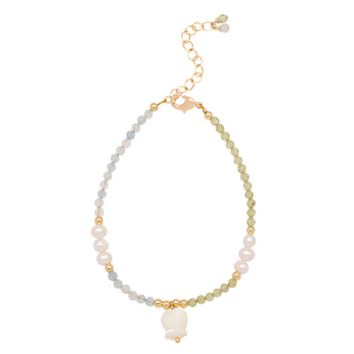 RADIANT STAR 璀璨之星 花海天色綠髮晶 + 海藍寶串珠手環