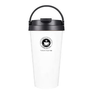 304不鏽鋼環保提手咖啡杯 500ml, 清新白, 1個