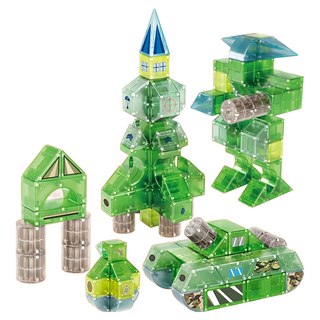 魔域文化磁力積木動物系列65pcs 激發創造力 培養空間智能, 1入, 綠色