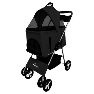 Doogo 寵物分離式摺疊推車 LC01, 1台, 黑色