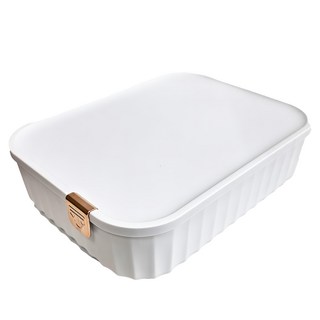 mega收納 創意輕奢分隔帶蓋收納盒 白色10格 內衣褲襪收納整理盒, 23 x 30 x 8cm, 白色, 1組