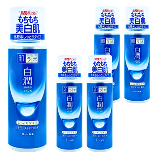 Hadalabo 肌研 白潤嫩白化妝水 傳明酸成分 美白升級 雙重薏仁 細緻膚觸 保濕潤澤 透亮光潤, 170ml, 5瓶