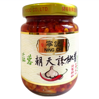 寧記 蒜蓉朝天辣椒醬 台灣產 拌飯拌麵炒菜皆可, 120g, 1罐