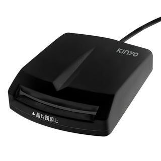 Kinyo 晶片讀卡機 84 x 72 x 27mm 線長1.6m 70g, KCR-6150, 黑色, 1個