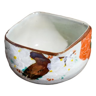 佐和陶瓷 手繪梅角型缽，日本制，9.5 x 9.5 x 6 cm，300mL, 混合顏色, 1個