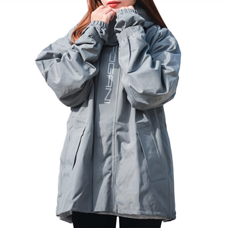 寶嘉尼BAOGANI B13 防水背包雨衣 專利側邊延展設計 抗磨耐撕裂 速乾易清潔, 淺灰色, XL