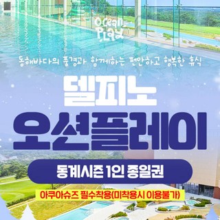 [고성] 소노캄 델피노 오션플레이 고성 워터파크 동계시즌 1인 입장권(1/4-3/2)