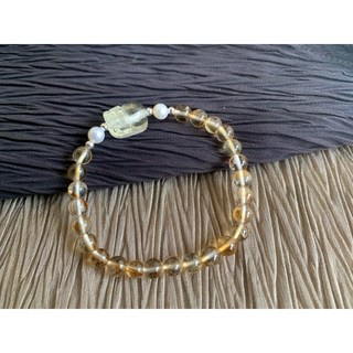 【畫意坊】天然黃水晶招財轉運貔貅手串，簡約招財納福手鍊，財源廣進