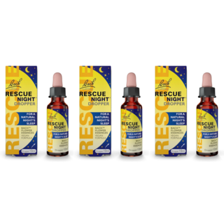 영국 Bach Rescue 바흐 레스큐 나이트 드로퍼 레미디 10ml x 3 로즈 비건 숙면 잠 알코올프리 침대, 3개