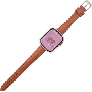 영스피플 애플워치 호환 슬림 악어 쉐이프 가죽 스트랩 6 7 8 9 10 11 SE2 3 레더 38 40 41 42 44 45 시계줄 밴드, 브라운, 1개, 38/40/41mm