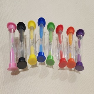 행쇼 양치용 흡착식 욕실 3분 모래시계, 녹색