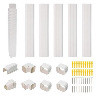 FRIOCASA 7.6cm(3인치) 3m(10피트) 미니 스플릿 라인 세트 커버 유연한 덕트가 있는 미니 스플릿용 PVC 라인 세트 커버 키트 장식용 에어컨 HAVC 및, FRIOCASA 7.6cm(3인치) 3m(10피트) 미, 1개