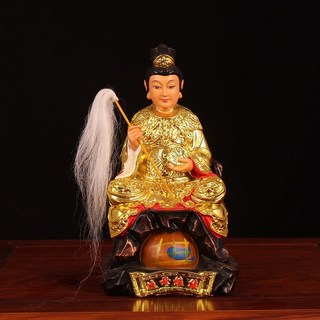 地母娘娘佛像擺件 12寸貼金彩繪樹脂神像 后土母娘娘家用供奉佛像 大地之母, 1個, 12寸貼金地母