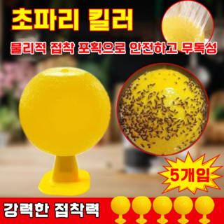 [한시적 특가중!] 초강력 초파리 끈끈이 트랩 날파리트랩 초파리퇴치제 벌레퇴치트랩 초파리없애는법 강력접착 날파리 퇴치기 붙이는 모기 퇴치제, 5개, 1개입