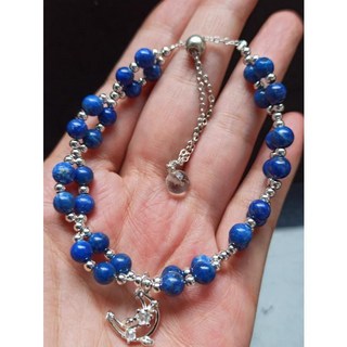 青金石 雙排抽拉鏈 手串 手珠 手鍊 手鏈 水晶 - 超顯白設計款天然原創