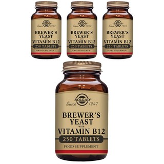 SOLGAR 啤酒酵母維他命B12錠, 250顆, 4罐
