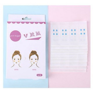 (台灣出貨) 瘦臉神器 瘦臉貼 隱形小臉貼 V臉 修容貼 小臉膠帶 美妝小物 大臉救星 AA-007, 1個, 透明(40條/盒)