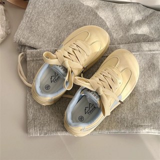 芒果頭板鞋女款2025新款春秋季百搭鞋子厚底小白鞋復古德訓鞋女鞋, 米紅【升級版】店長推薦,37, 米紅【升級版】店長推薦, 37