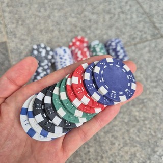 5색상 고급형 컬러칩 1P 포커 홀덤 홈파티, 1개, 그린1P