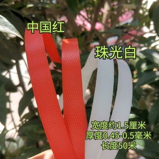 桃園熱賣 軟款彩色手工編織帶PP打包帶編織籃子手提包雙麵壓花磨砂手感編織 手動打包帶 打包機 PE帶 打包繩 結束, 紅（寬約15）, 1個
