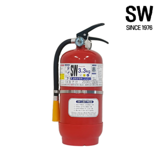 [삼우산기] SW 3.3kg(보) 국내산 ABC급 분말 소화기, 3.3kg, 1개