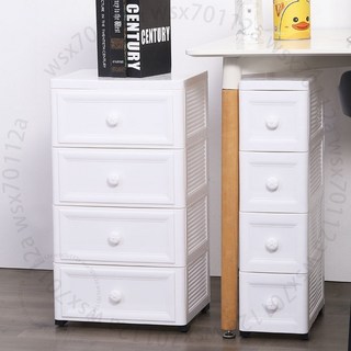 抽屜式夾縫收納櫃 18/25/37cm 廚房浴室儲物櫃 塑料衛生間縫隙櫃, 18寬白色,五層