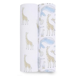 aden + anais essentials (에덴앤아네이 에센셜즈) 일본정품 natural history ESWC20019J 112x112cm 모슬린 코튼 스와들 호두 2장 세트