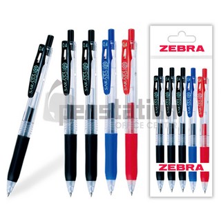 제브라 사라사 클립 중성펜 0.4mm 5개 세트, 사라사클립 0.4mm 블랙3개+블루1개+레드1개 세트