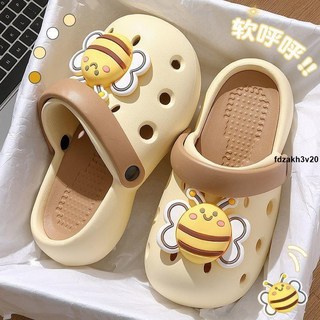 洞洞鞋 新款包頭半拖女夏季外穿踩屎感厚底增高時尚百搭沙灘高級感洞洞鞋, 2350白玫【大眼睛】萌萌洞洞鞋,40-41碼【平時穿39-40碼】