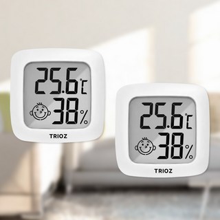 [1+1기획] TOZ 신생아 디지털 미니 온습도계, 2개, 화이트
