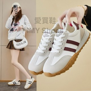經典復刻 修腳顯瘦 德訓鞋【快速出貨】休閒鞋 阿甘鞋 老爹鞋 平底鞋 小白鞋 慢跑鞋 運動鞋 鋸齒底 綁帶休閒鞋