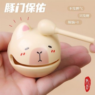 O 解壓木魚 敲打靜心擺件 辦公工位情緒穩定玩具 可愛治癒佛系生日禮物 招財木魚 辦公室小物, 木魚卡皮巴