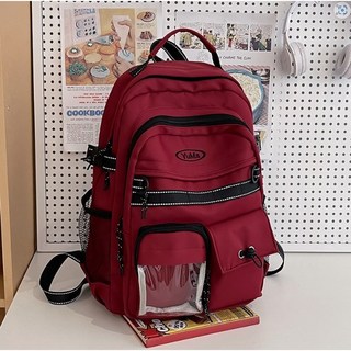 潮流大容量後背包 防水雙肩背包, B紅