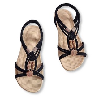 윤쓰몰 3컬러 여름 브라운 끈 여성용 스트랩 샌들