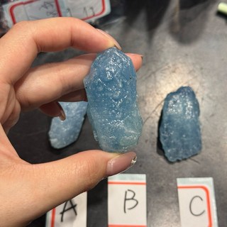 海藍寶原礦 小巧擺件 能量療癒 水晶 B款, 1個, B