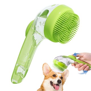 강아지 목욕 브러쉬 반려동물 원터치 샴푸브러쉬, 녹색, 2개